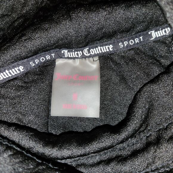 JUICY COUTURE SPORT Cropped Pullover Womens Medium M Black Textured Jacquard - Picture 4 of 11